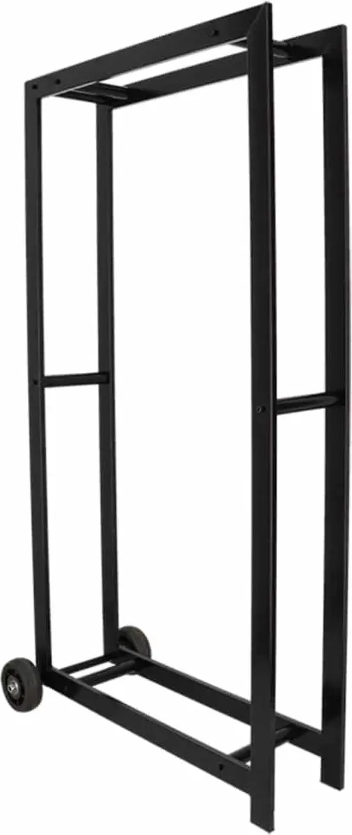 Esschert Design Houtopslag met wielen - Zwart - afbeelding 6 van 6