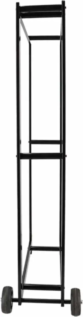 Esschert Design Houtopslag met wielen - Zwart