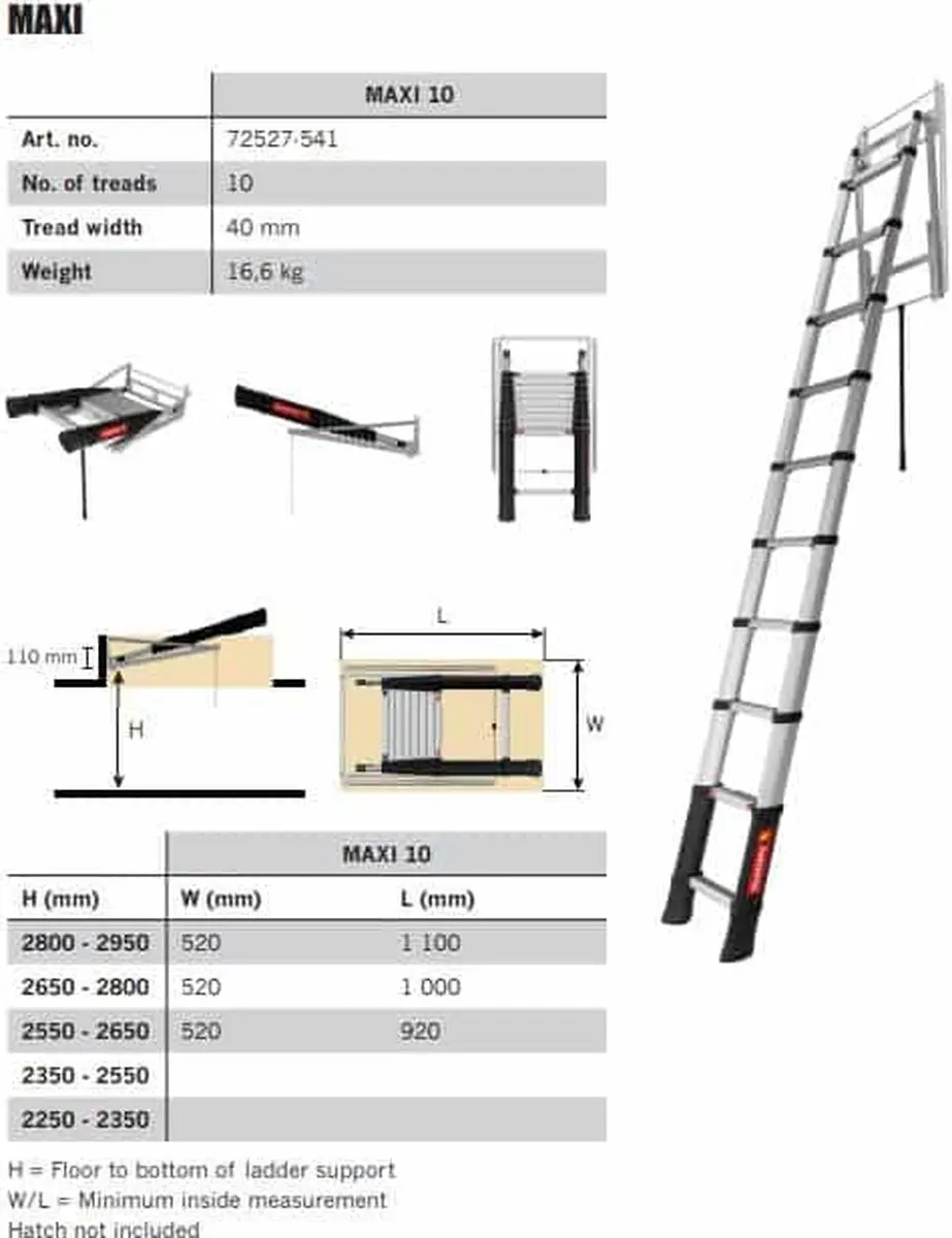 Telesteps Loft Line Maxi 10 Zoldertrap - 72527-541 - afbeelding 6 van 6