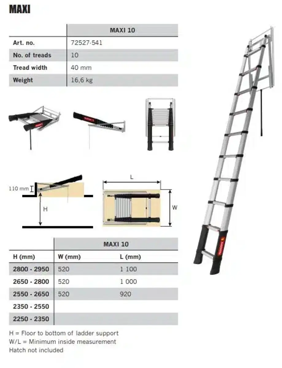 Telesteps Loft Line Maxi 10 Zoldertrap - 72527-541