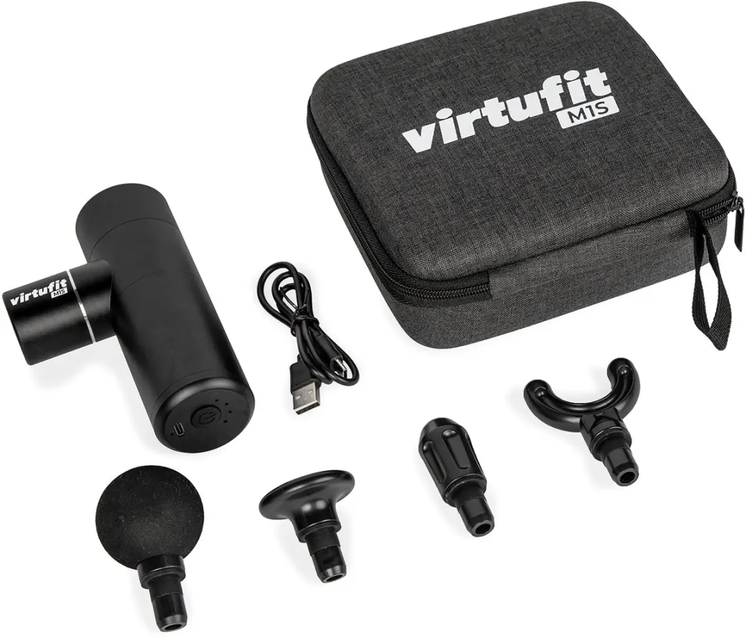 VirtuFit M1s Mini Massagegun VF11001 - 4 Koppen - Zwart
