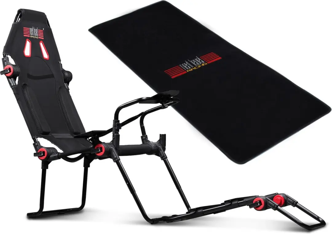 Next Level Racing F-GT LITE Cockpit - Bundel met Mat - Zwart/Rood