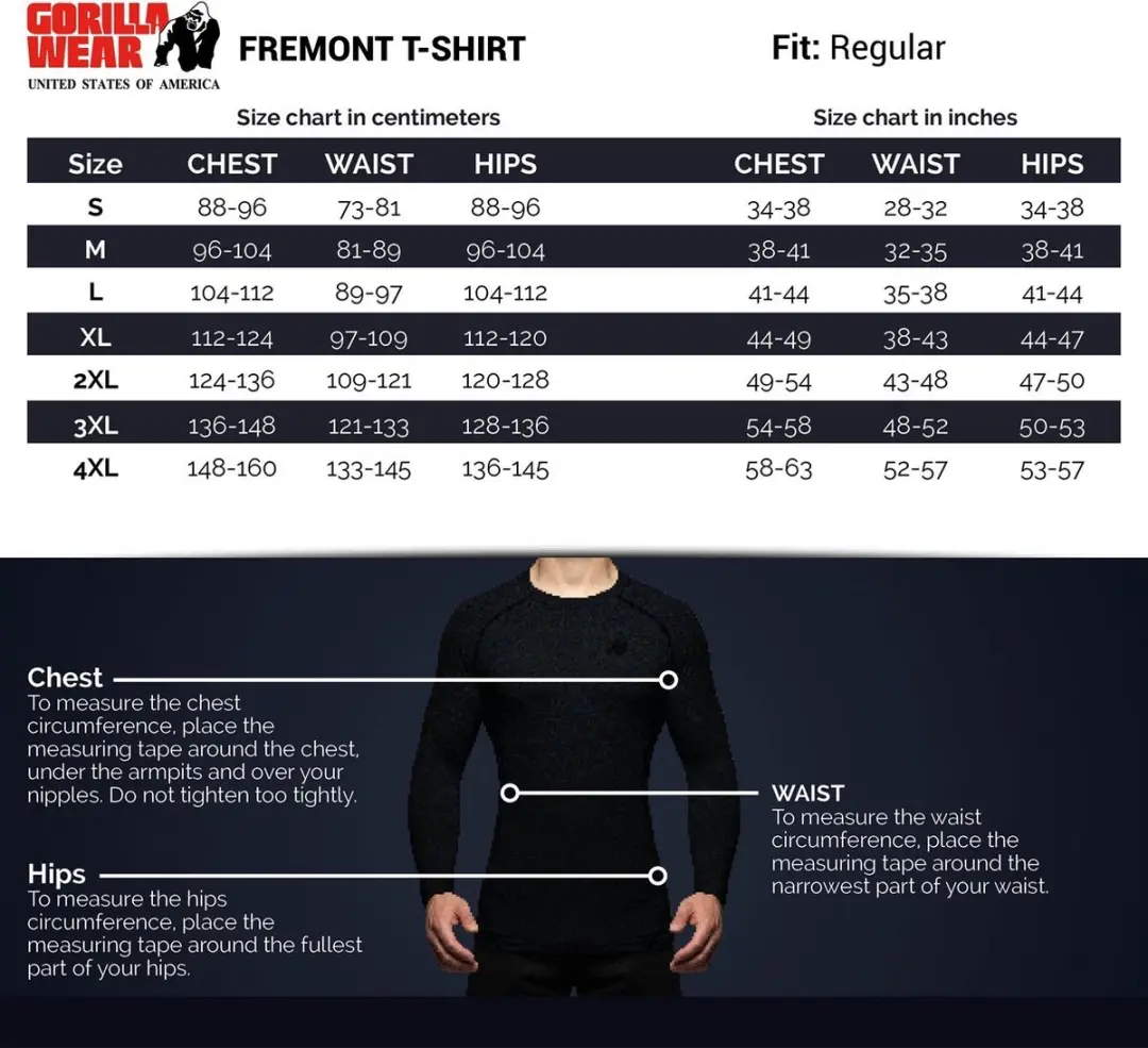 Gorilla Wear Fremont T-shirt S - Zwart/Wit