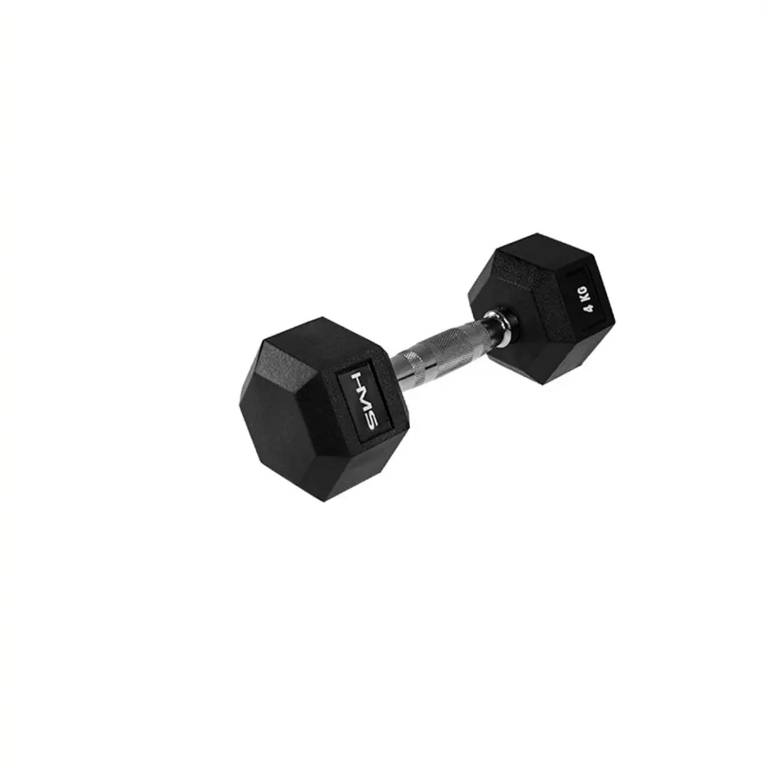 HMS Hexa Pro Dumbbell 4 kg - Zwart/Zilver