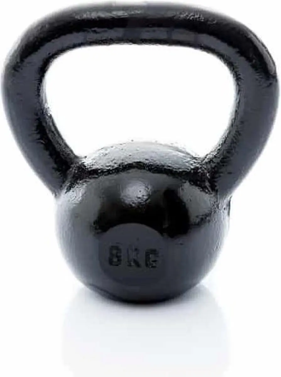 Muscle Power Gietijzeren Kettlebell 8 kg - Zwart