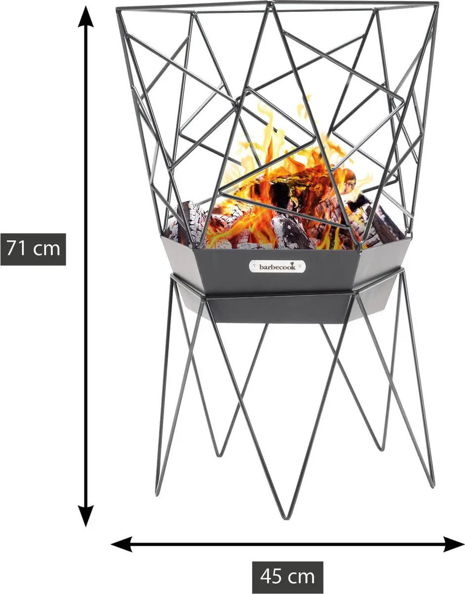 Barbecook Sierra Vuurkorf - Zwart 45x45x71cm