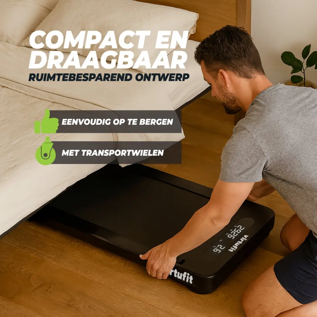 VirtuFit WP100 Walking Pad - 12 Programma's - Tot 8 km/u - Zwart