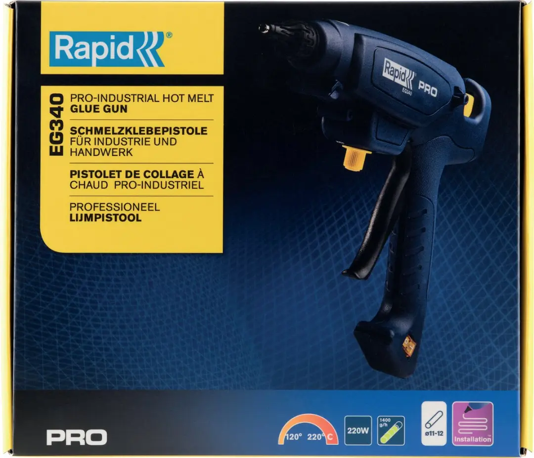 Rapid PRO EG340 Elektrisch Lijmpistool 220W - 12mm Blauw - afbeelding 6 van 6
