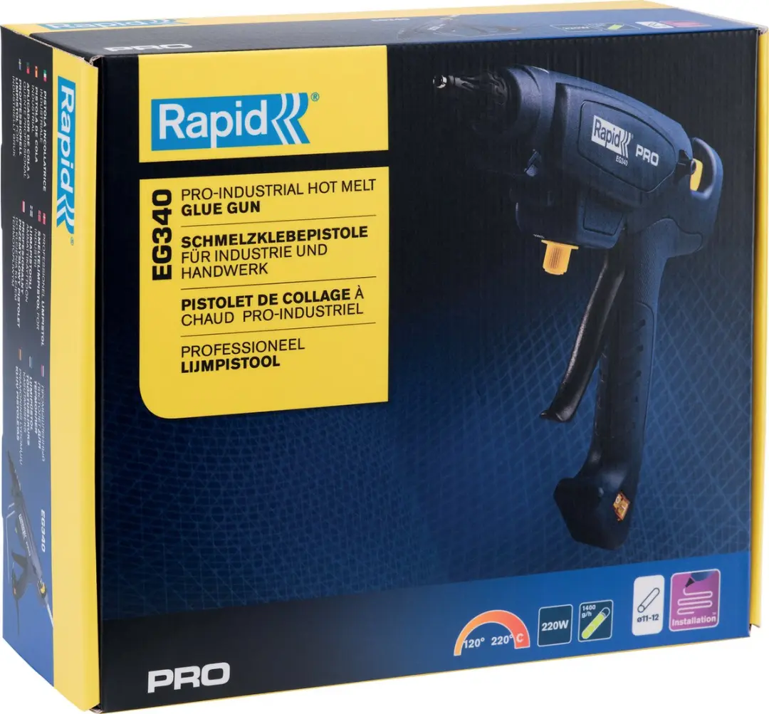 Rapid PRO EG340 Elektrisch Lijmpistool 220W - 12mm Blauw