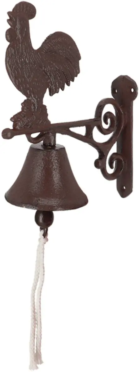 Esschert Design Deurbel Haan Gietijzer - L25cm - Donkerbruin