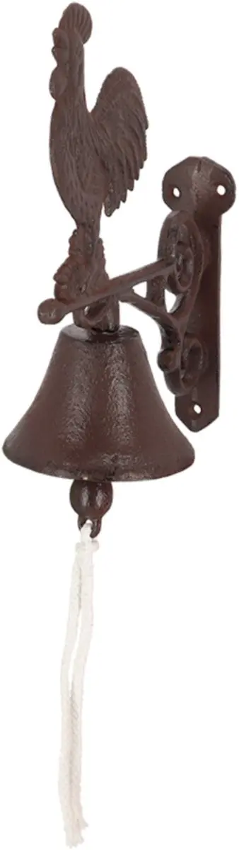 Esschert Design Deurbel Haan Gietijzer - L25cm - Donkerbruin