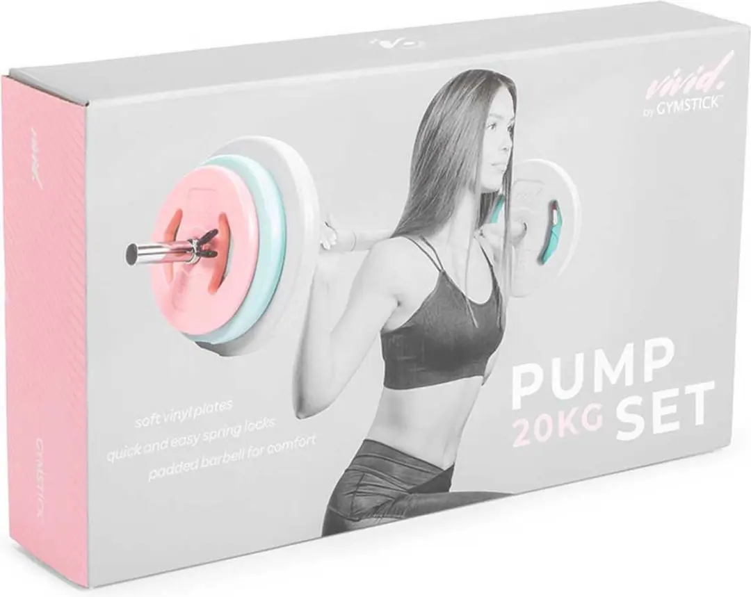Gymstick Aerobic Pump Set 20kg - Roze - 6 Halterschijven