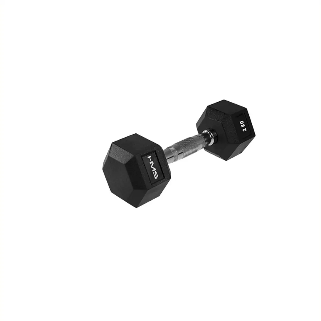 HMS Hexa Pro Dumbbell 14 kg - Zwart/Zilver
