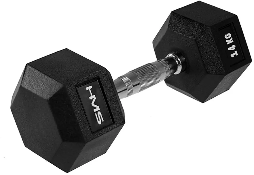 HMS Hexa Pro Dumbbell 14 kg - Zwart/Zilver