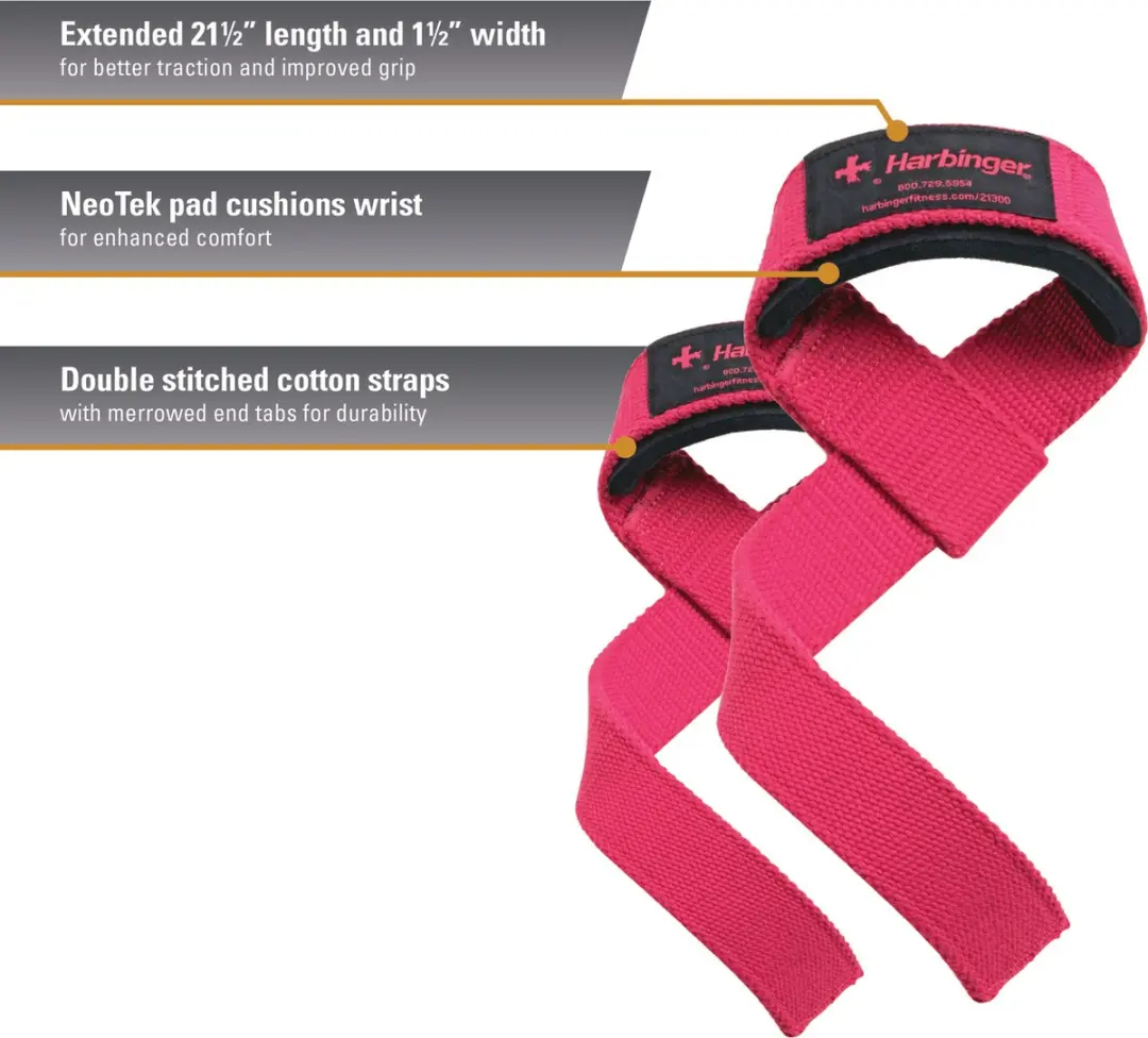 Harbinger Padded Dames Lifting Straps - Roze