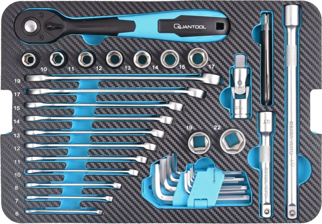 Brüder Mannesmann Q25150 Gereedschapskoffer 48-delig - Zwart/Blauw
