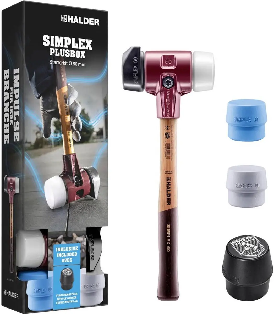 Halder SIMPLEX-Plusbox Starterkit 3027s026 Kunststof hamer 2600g