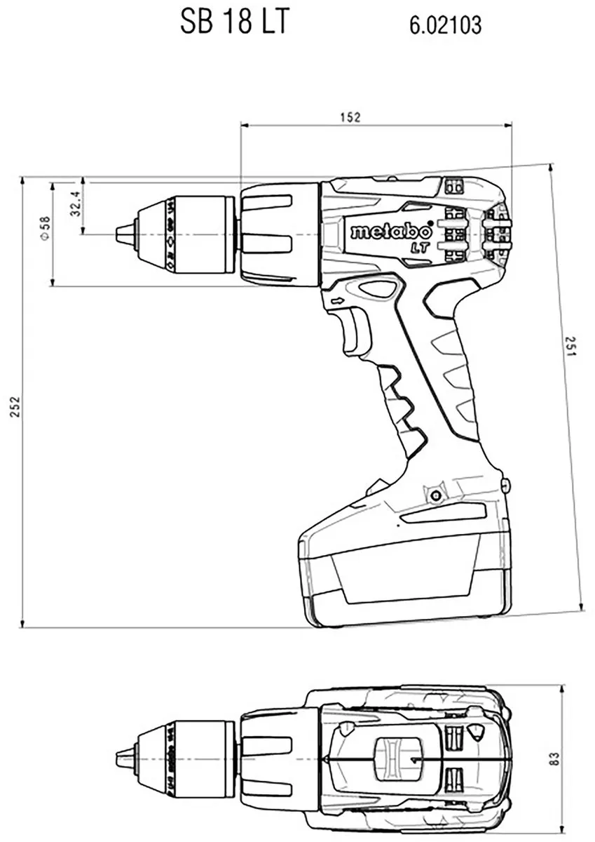 Metabo SB 18 LT 602103840 Klopboormachine - 18V - 38mm Hout/13mm Metaal