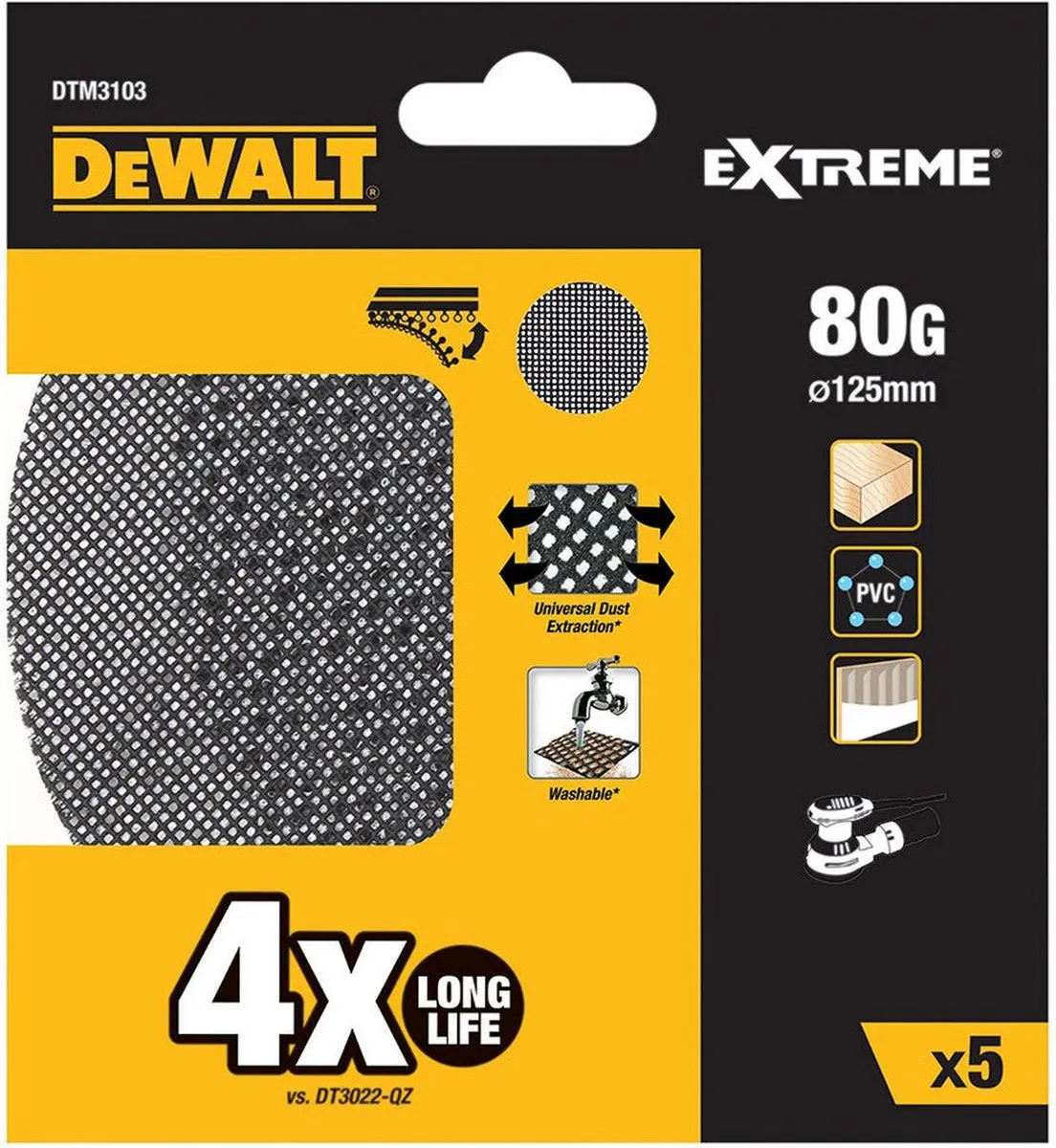 DeWalt DTM3103 Mesh Schuurgaas 125mm - 5 Stuks