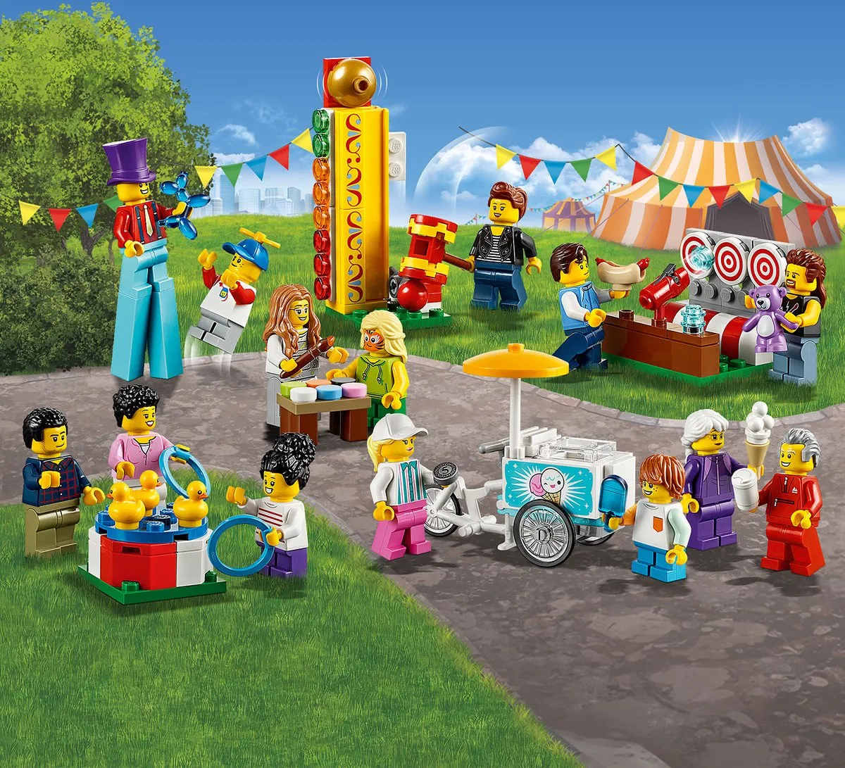 LEGO City Kermis 60234 - 14 Minifiguren - 183 Stukken - Multikleur
