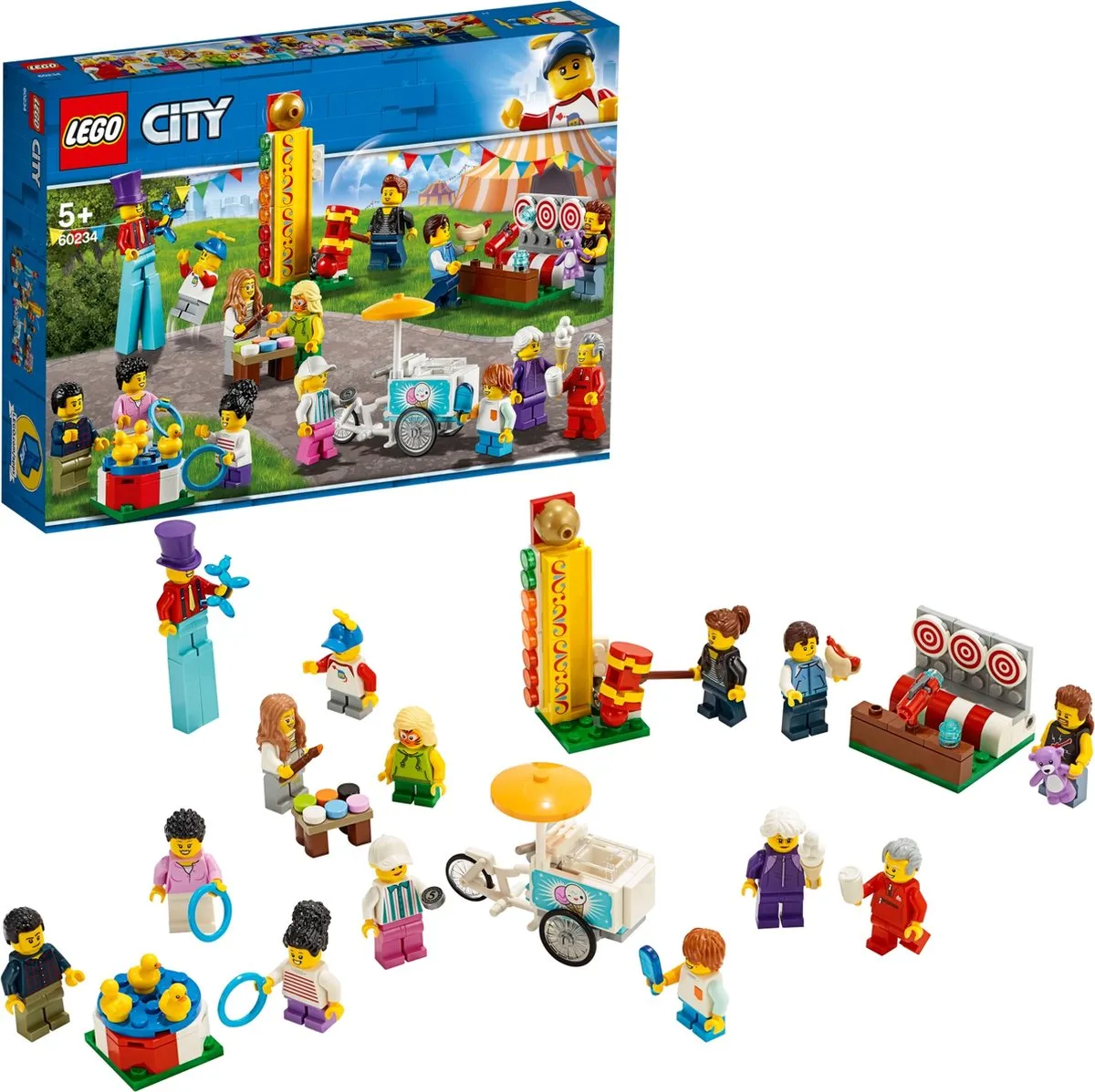 LEGO City Kermis 60234 - 14 Minifiguren - 183 Stukken - Multikleur