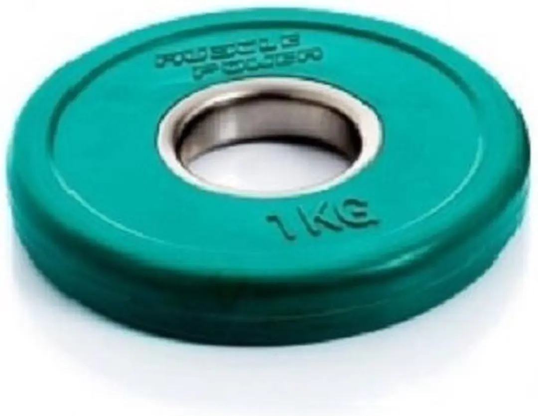 Muscle Power Fractional Bumper Plate 50mm 1kg - Groen