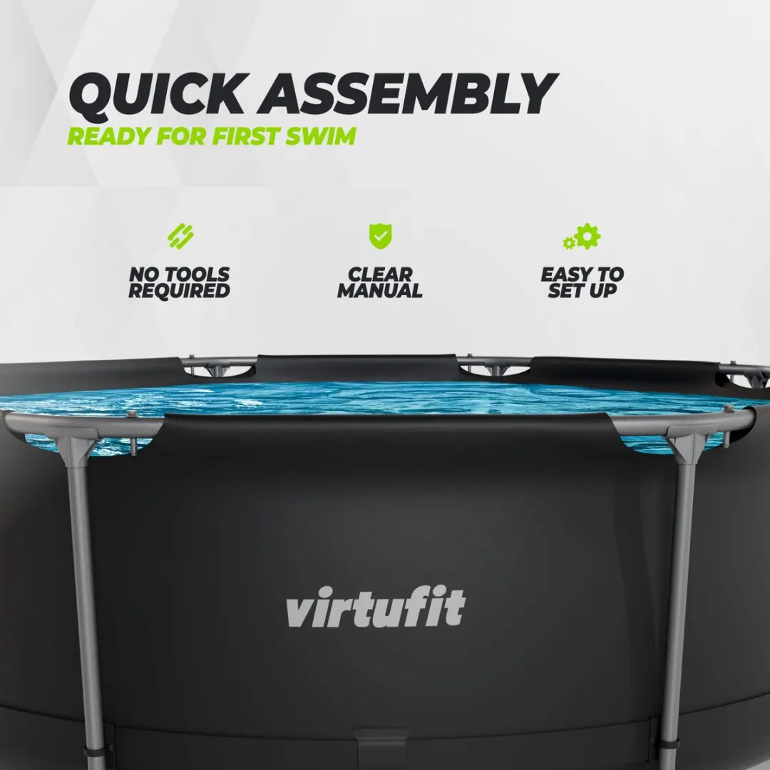 Virtufit Opzetzwembad Ø244cm - 3086L - VF13001 - Grijs - afbeelding 6 van 6