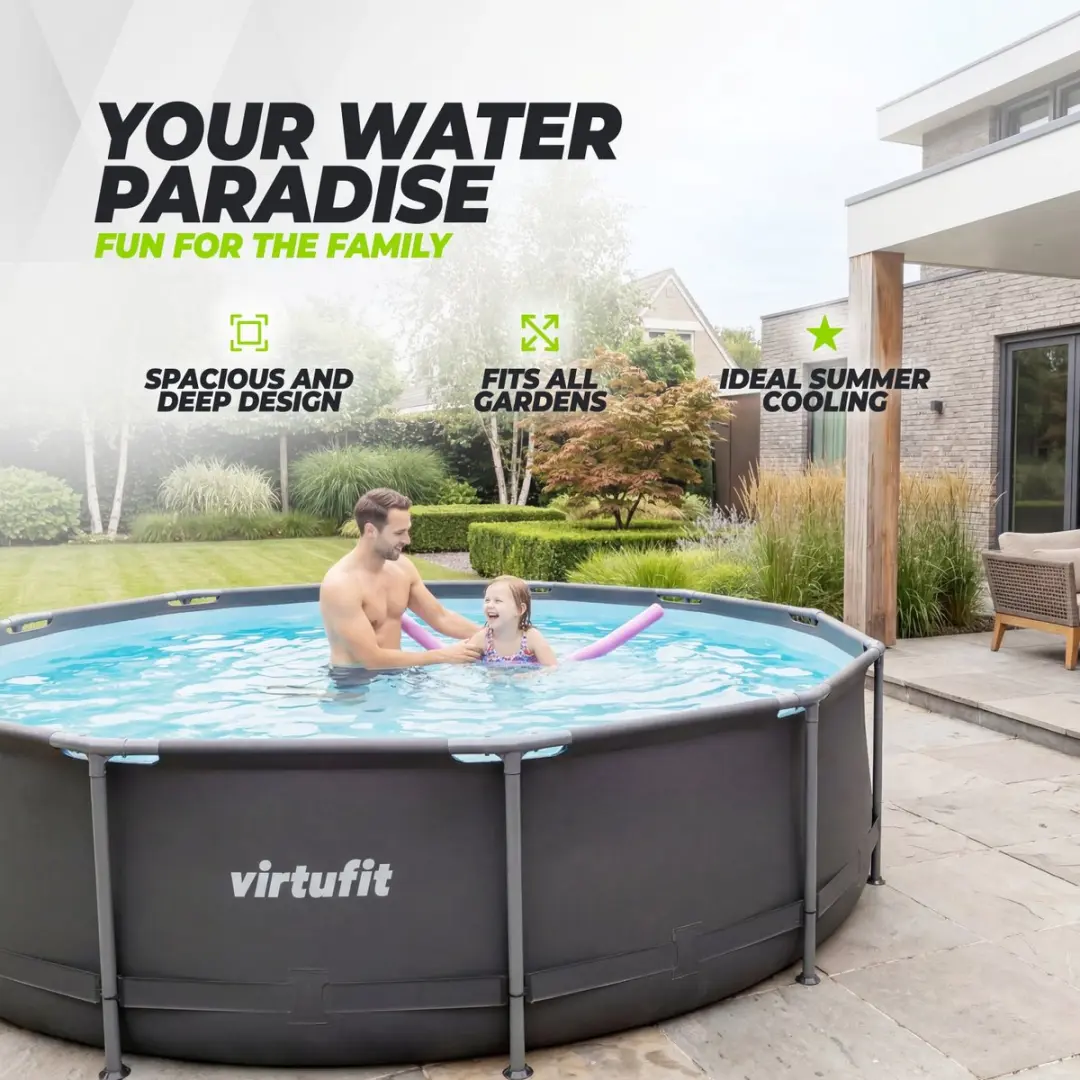 Virtufit Opzetzwembad Ø244cm - 3086L - VF13001 - Grijs
