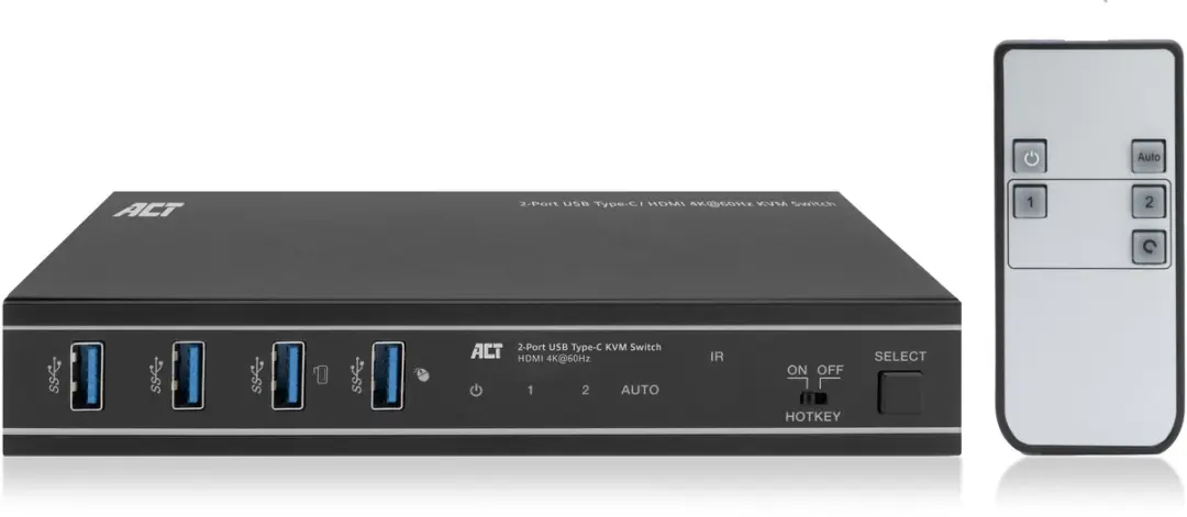 ACT AC7922 2-Poorts USB-C/HDMI KVM Switch 4K@60Hz
