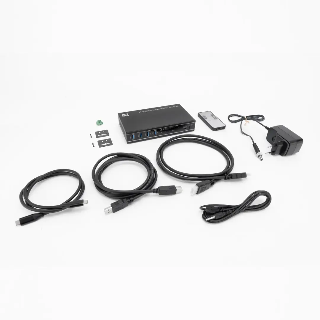 ACT AC7922 2-Poorts USB-C/HDMI KVM Switch 4K@60Hz