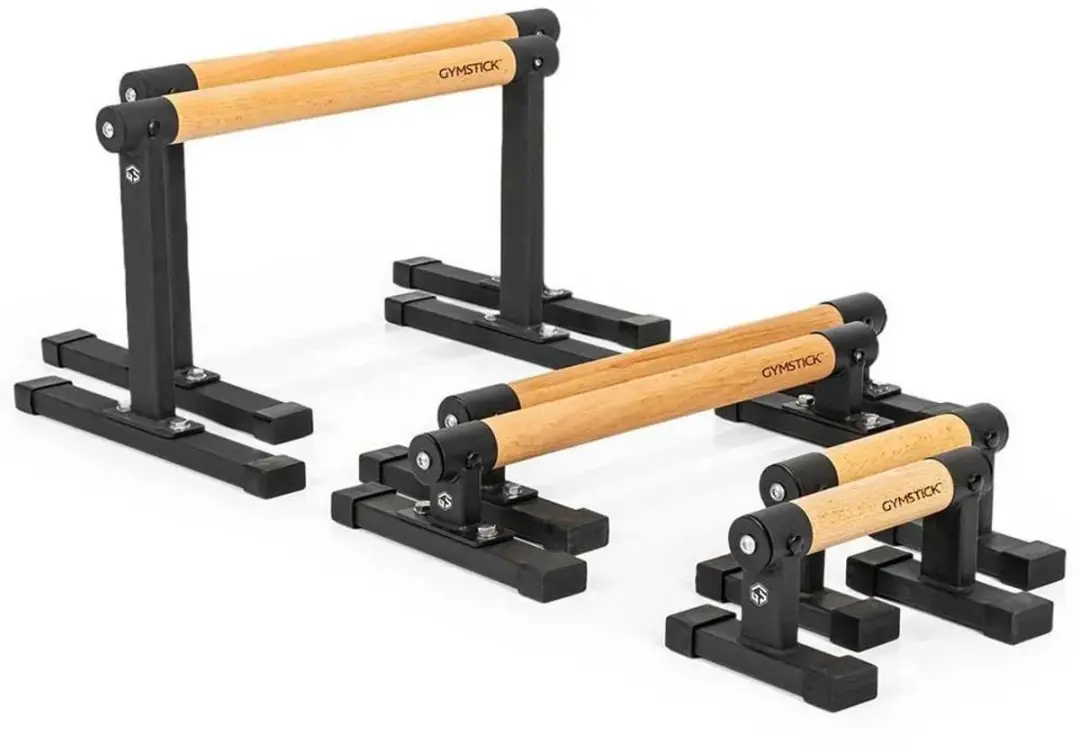 Gymstick 61009 Premium Parallettes - Zwart/Hout - 50x25x10cm