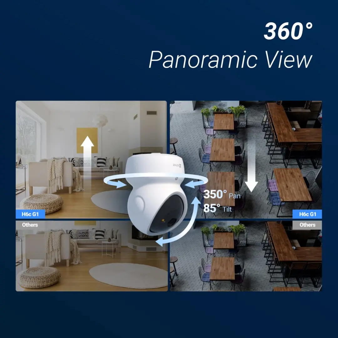 EZVIZ H6c CS-H6C-R200-8H8WFL Beveiligingscamera - 4K - 360° Pan & Tilt - Wifi 6