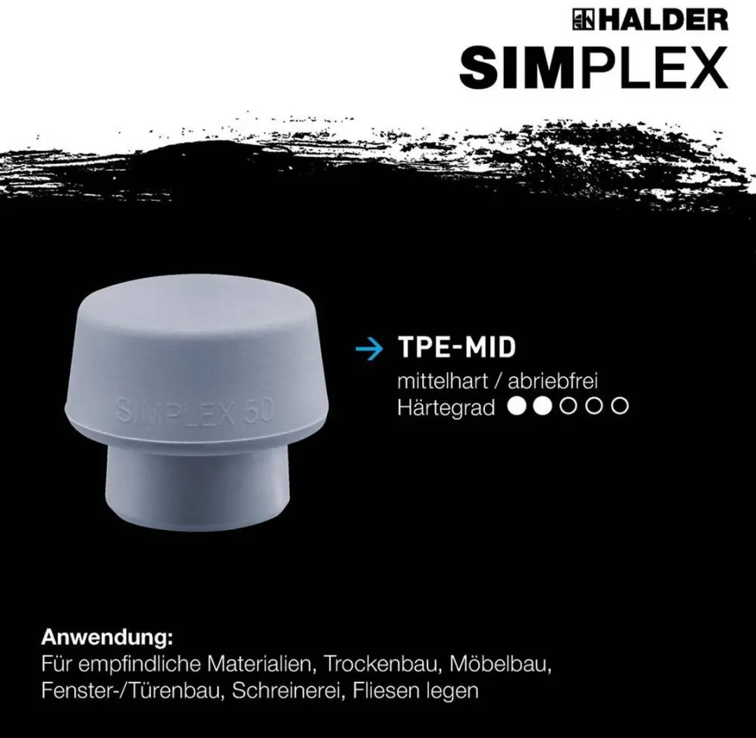 Halder Simplex 3203.051 Reservekop Middelhard 71g