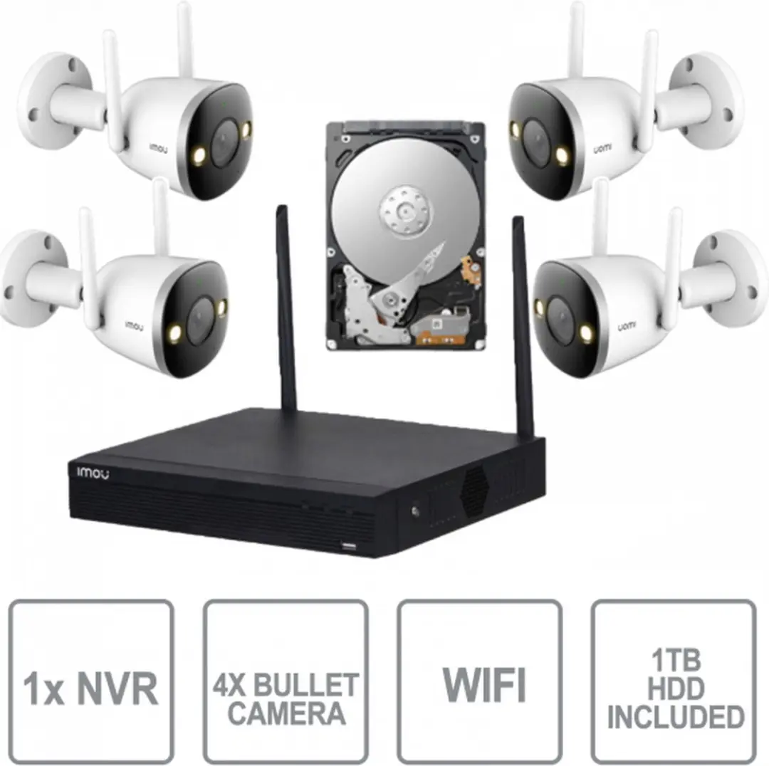Imou Wireless Kit Lite F22P Bewakingsset - 4x Camera + NVR - Wit