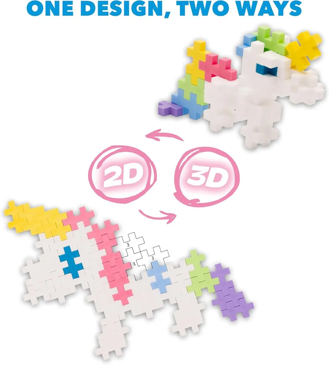 Plus-Plus Fairy Tale Activity Pad 3988 - 125 Stuks - Roze