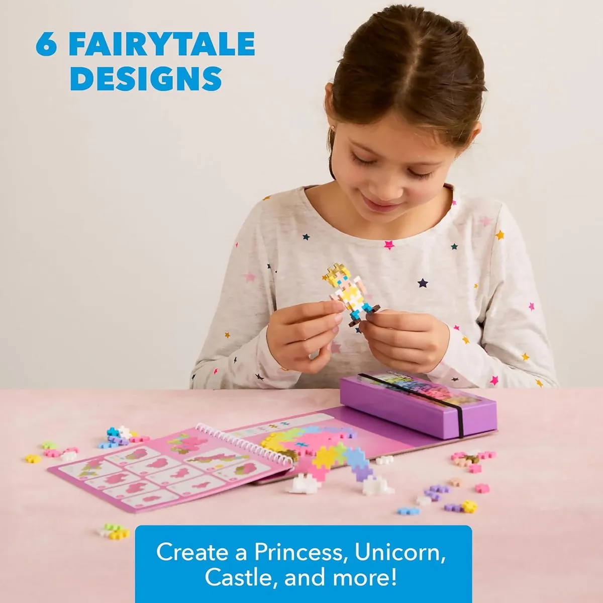 Plus-Plus Fairy Tale Activity Pad 3988 - 125 Stuks - Roze