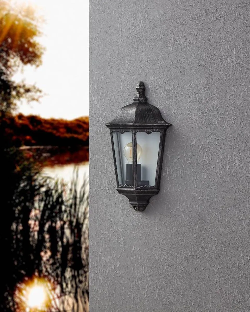 Eglo Navedo Wandlamp 1 Licht - Zwart/Zilver-Patina