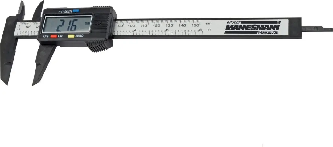Brüder Mannesmann Digitale Schuifmaat 150mm - Grijs/Zwart - afbeelding 6 van 6