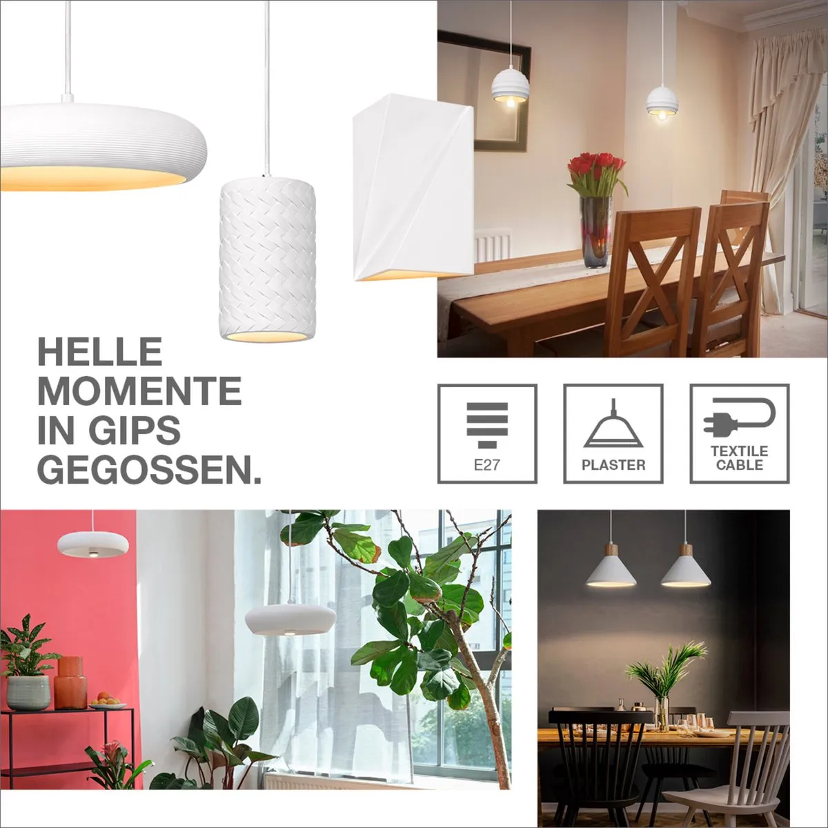 LEDVANCE Decor Plaster Nest Wandlamp 1XG9 - Wit