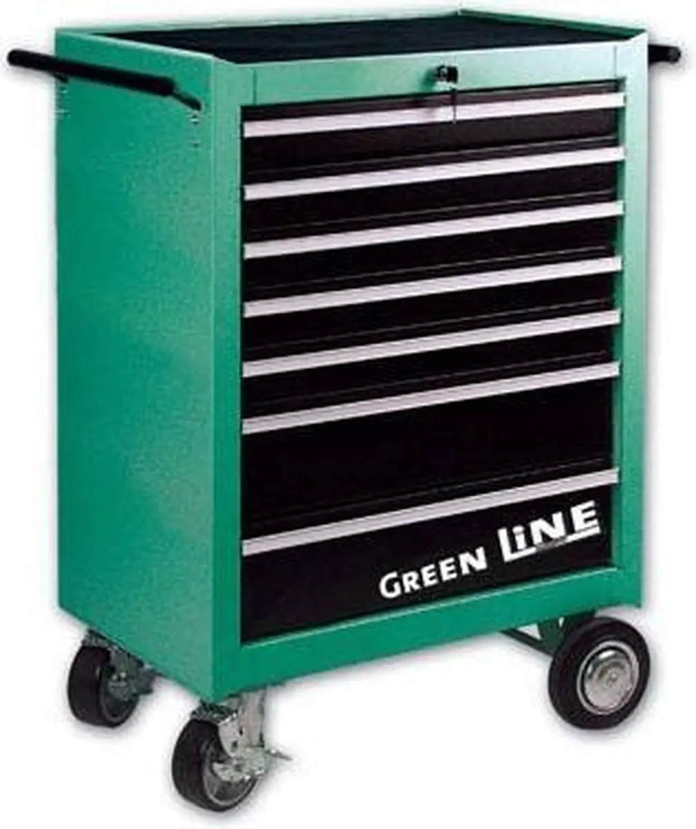 Brüder Mannesmann 28271 Gereedschapwagen - 7 Lades Groen