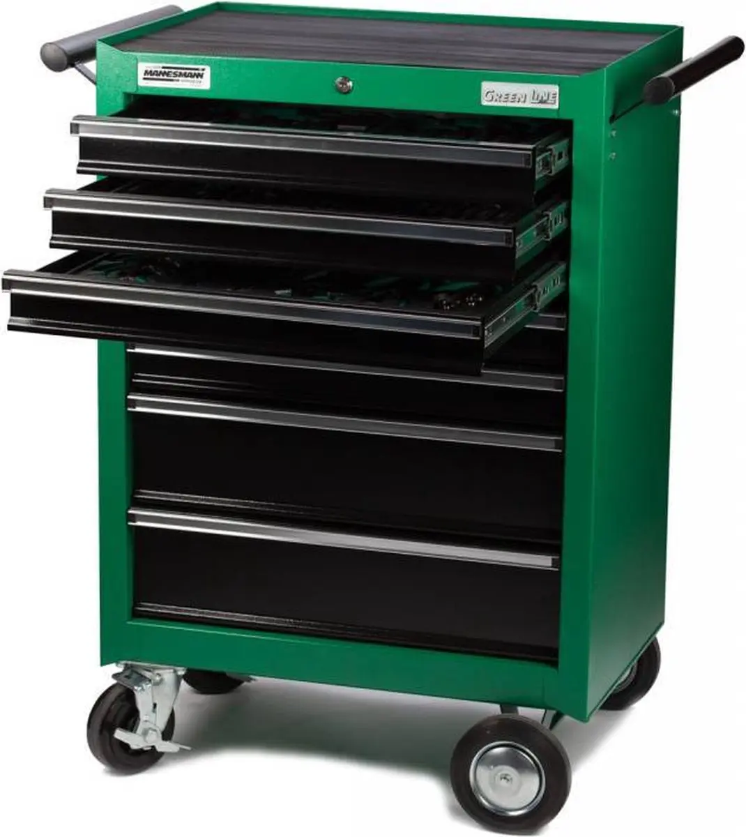Brüder Mannesmann 28271 Gereedschapwagen - 7 Lades Groen