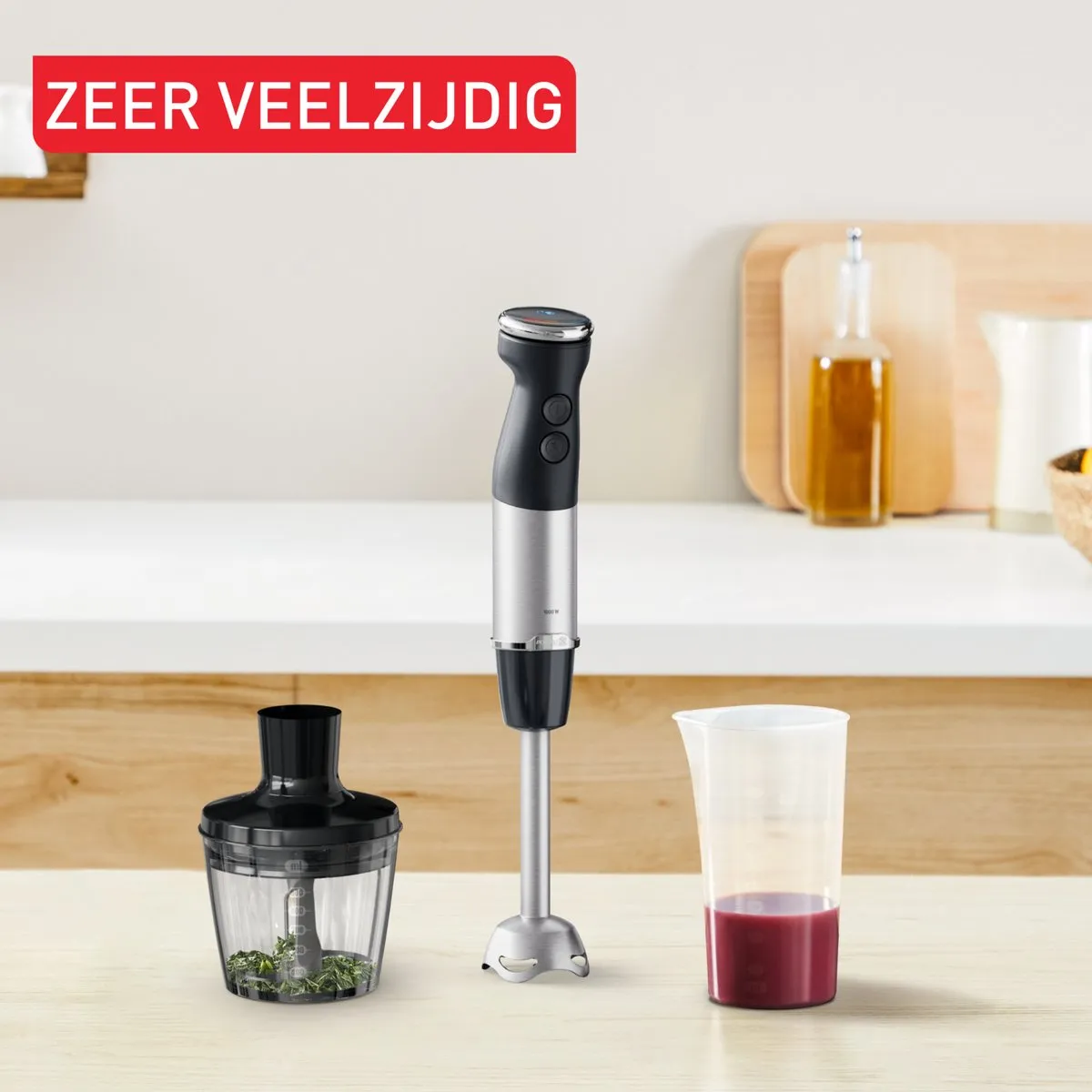 Tefal Quickchef+ HB6728 Staafmixer 1000W - Zwart/RVS