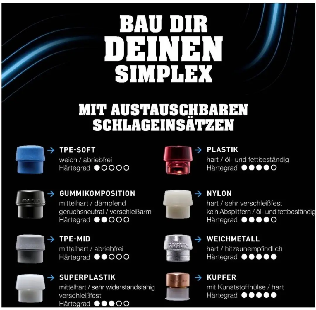 Halder SIMPLEX-Plusbox Starterkit Alu 3113s004 - Kunststofhamer 1430g