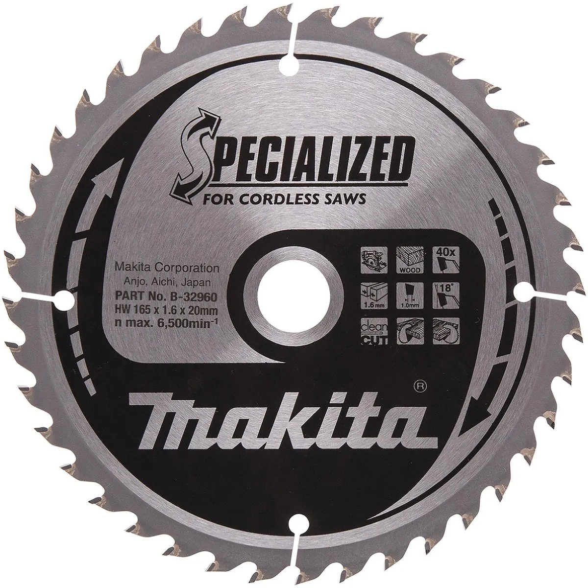 Makita Cirkelzaagblad B-32960 Hout 165mm 40T