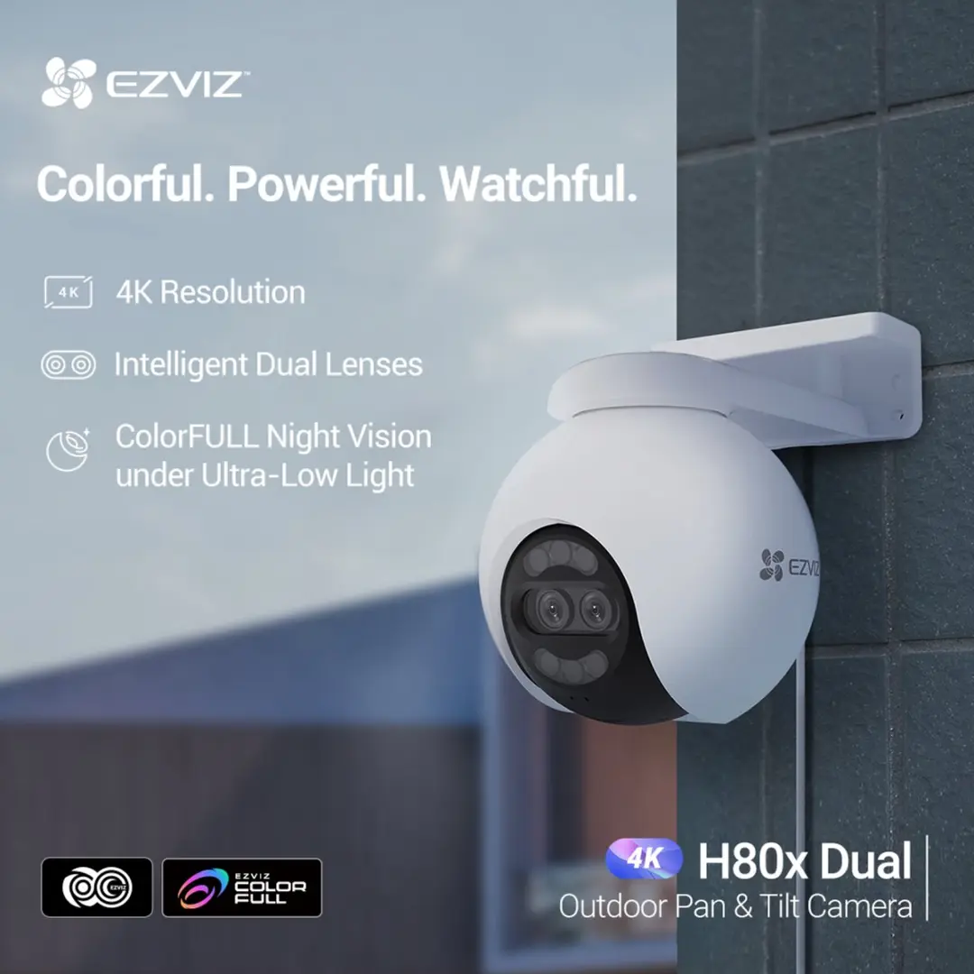 EZVIZ H80x Dual 4K Beveiligingscamera - 360° Pan & Tilt - Wit