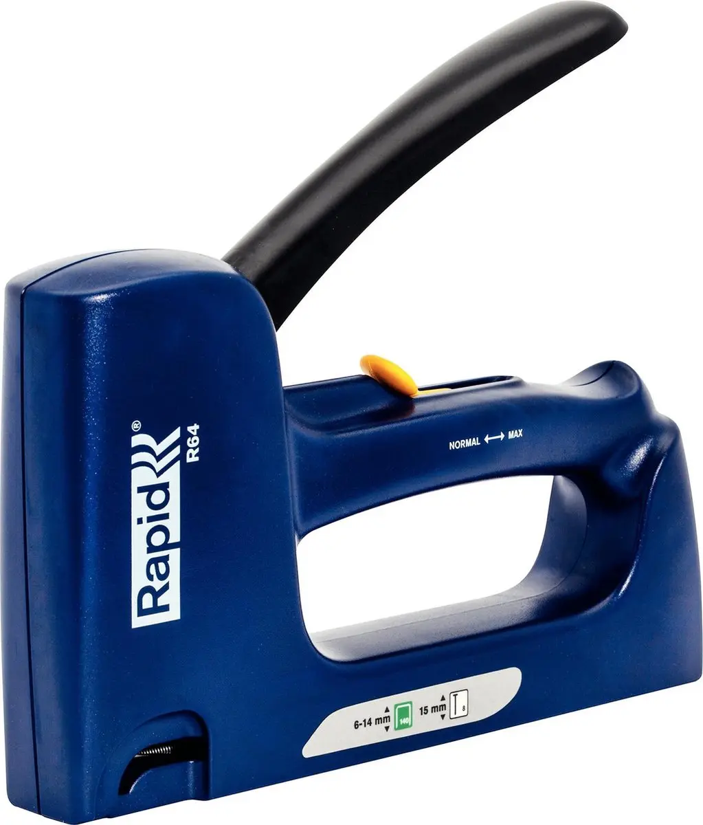 Rapid Handtacker R64 - 2-staps Instelbare Slagkracht - Blauw/geel