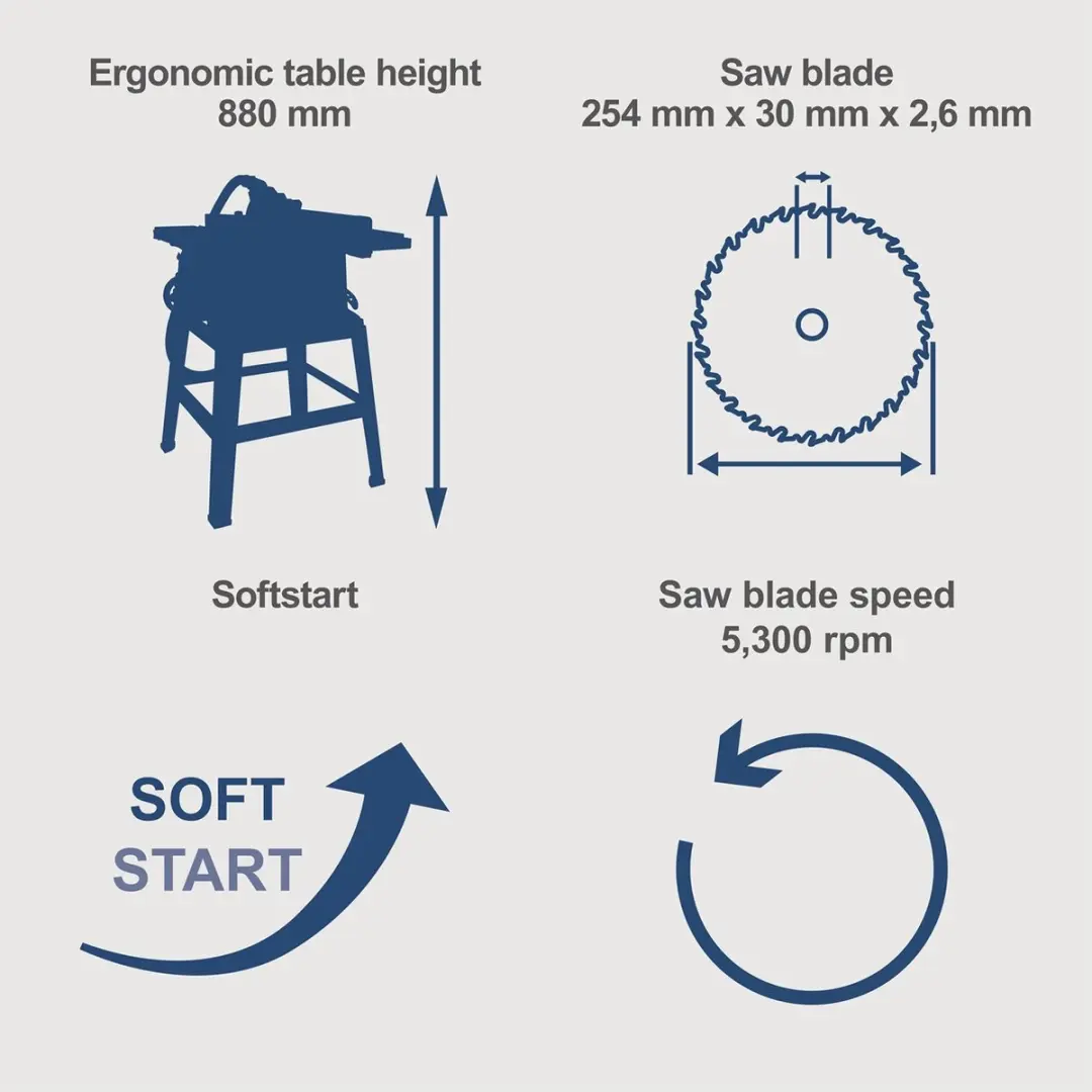 Scheppach Zaagtafel HS254 2200W - Ø254mm - Met onderstel