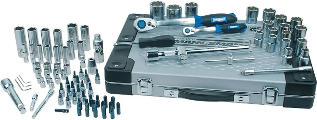 Brüder Mannesmann Set Stopcontacten 94-delig - 1/4" & 1/2" - Chroom