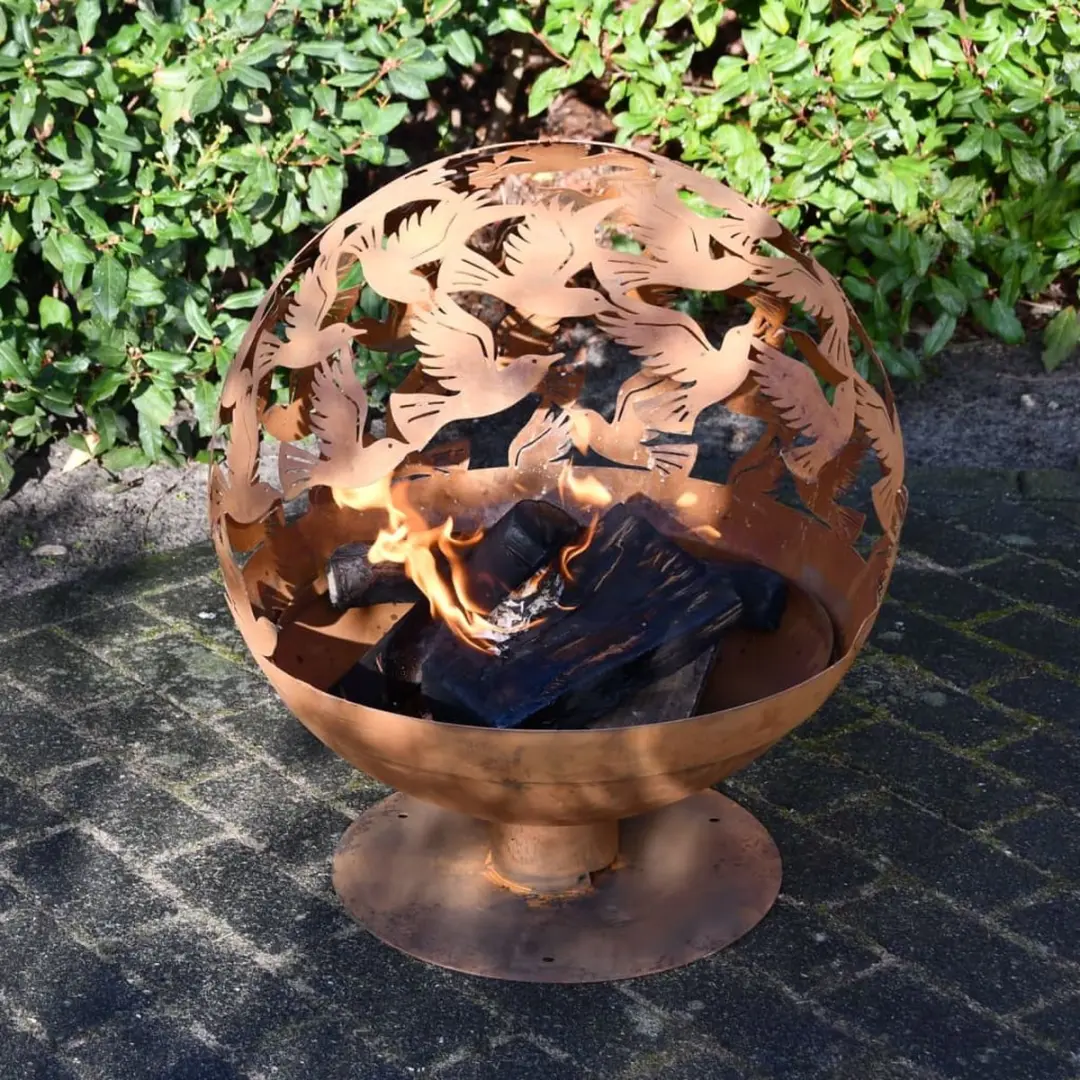 Esschert Design Vuurplaats Laser Vogels Ø58cm - Roestbruin