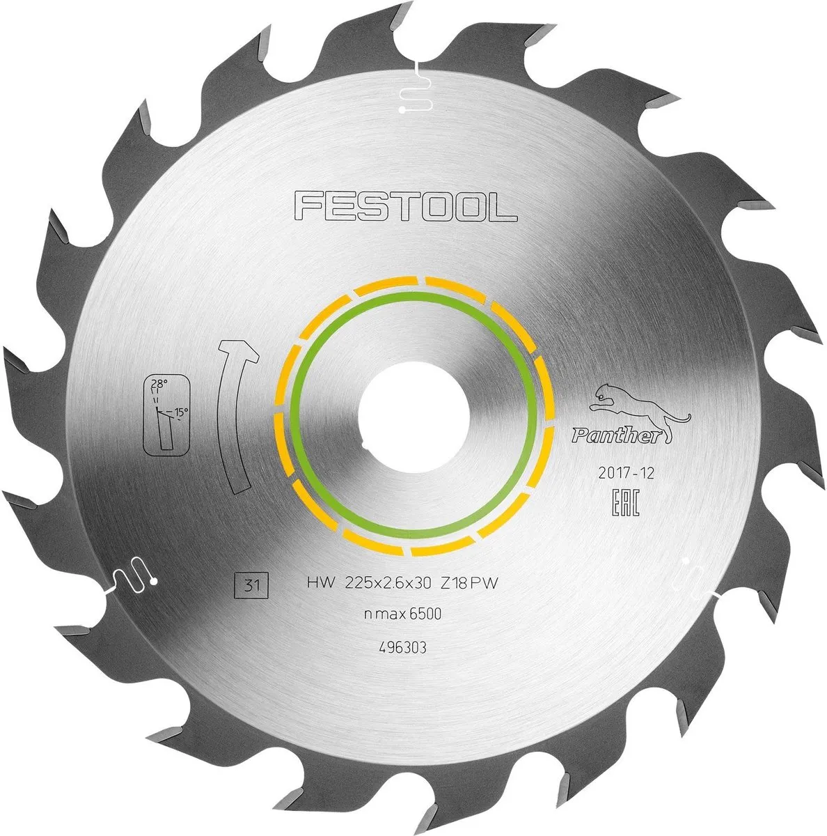 Festool Cirkelzaagblad 496303 Wood Rip Cut - Ø225mm 18T
